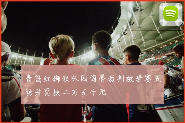 青岛红狮领队因侮辱裁判被禁赛五场并罚款二万五千元